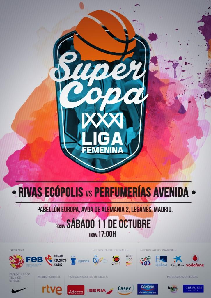 cartel supercopa de españa que enfrentará a perfumerías avenida y rivas ecopolis