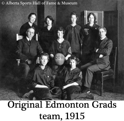Primer equipo de Edmonton Grads. 1915.