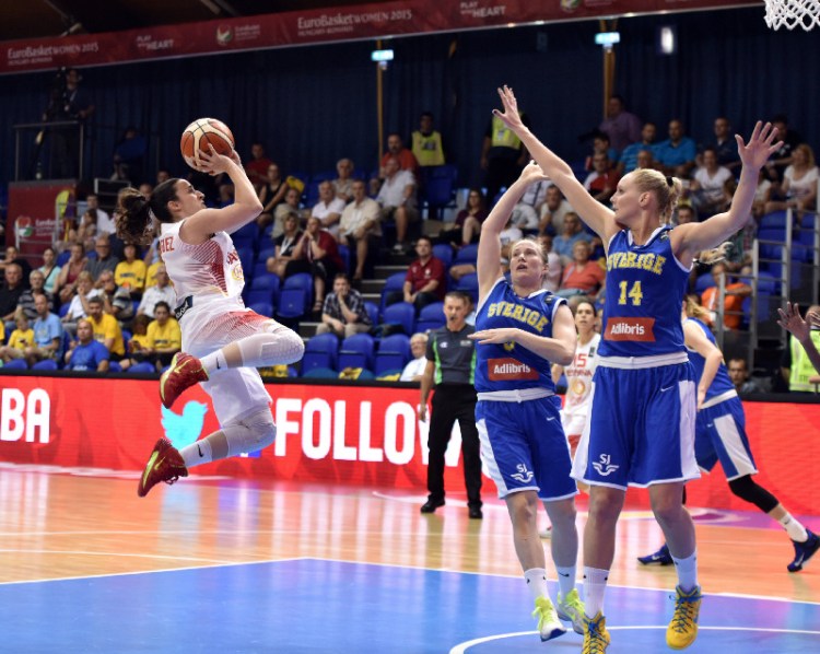 España contra Suecia. Eurobasket de Hungría y Rumanía. 