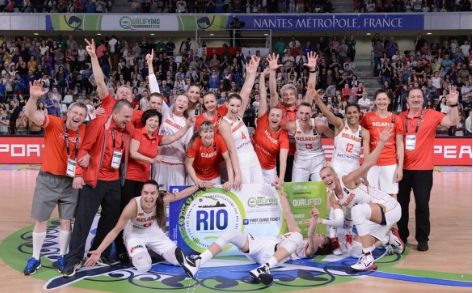 Bielorrusia celebrando el pase a Río 2016