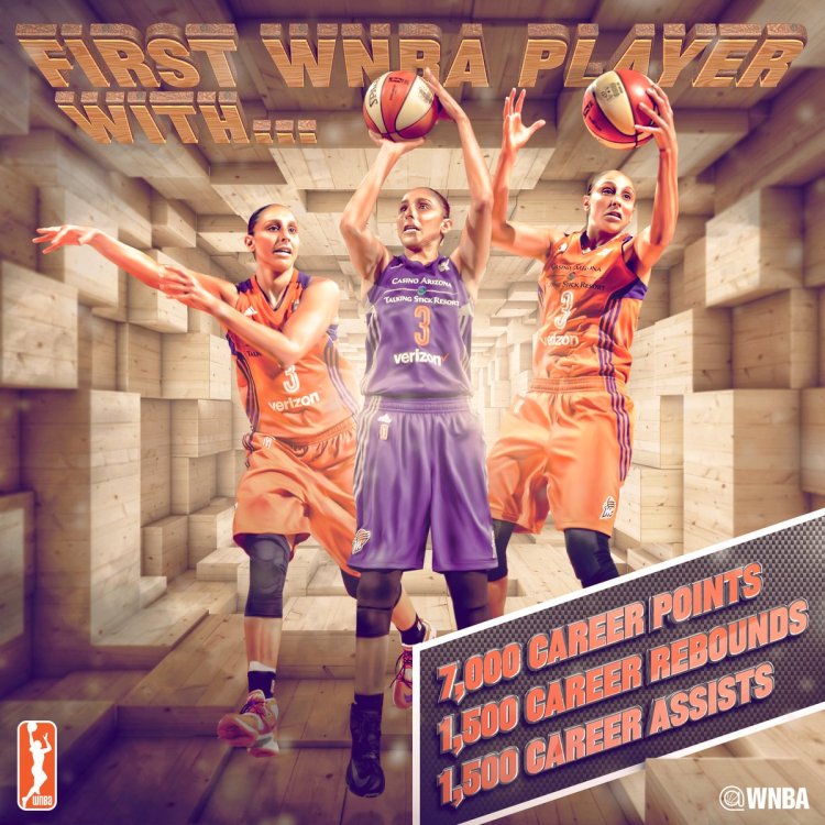 Diana Taurasi, primera jugadora de la WNBA en conseguir 7.000 puntos, 1.500 rebotes y 1.500 asistencias