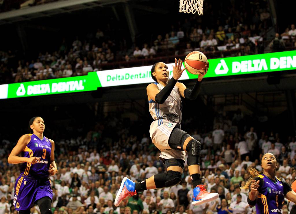 Maya Moore en un partido de las WNBA Finals e 2017