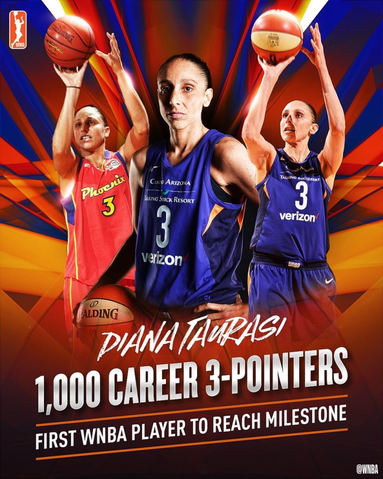 Diana Taurasi, primera jugadora de la WNBA en anotar 1000 triples